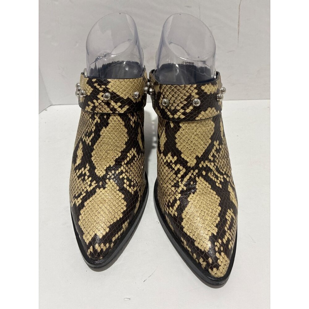 Rebecca Minkoff Shoes Womens Sallest Too studded Block Heel Mules snake size 8 - Picture 3 of 10